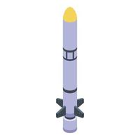 Flight missile icon, isometric style vector