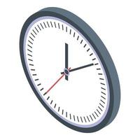 Student wall clock icon, isometric style vector