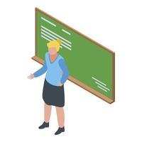 Classroom foreign language teacher icon, isometric style vector