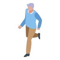 icono de abuelo corriendo, estilo isométrico vector