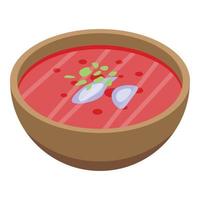 Red borscht icon, isometric style vector