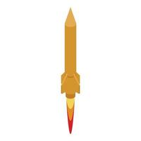 Plane missile icon, isometric style vector