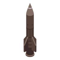 Bomb missile icon, isometric style vector