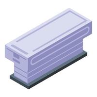 Glass mri bed icon, isometric style vector