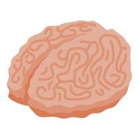 Zombie brain icon, isometric style vector