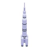 Missile attack icon, isometric style vector