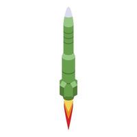 Fly missile icon, isometric style vector