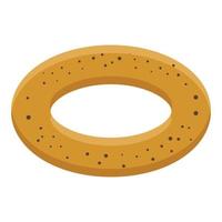 Russian donut icon, isometric style vector