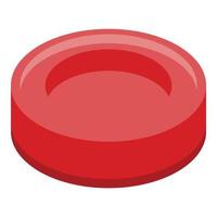 Red medical pill icon, isometric style vector