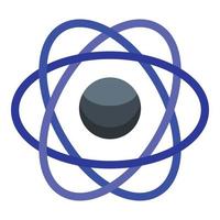 Nanotechnology atom icon, isometric style vector