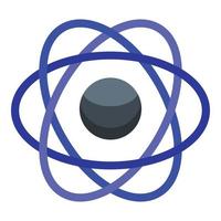 Nanotechnology atom icon, isometric style vector