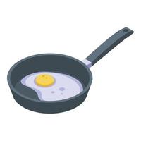 Fried egg icon, isometric style vector