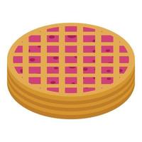Berry russian cake icon, isometric style vector