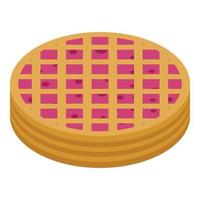 Berry russian cake icon, isometric style vector