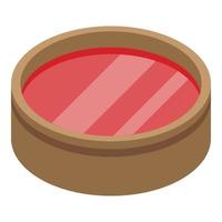 icono de sopa de tomate rojo, estilo isométrico vector