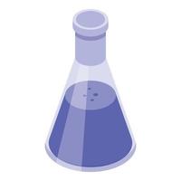 Chemical blue flask icon, isometric style vector
