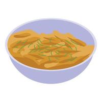 icono de plato de pasta rusa, estilo isométrico vector