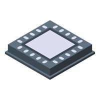 Nanotechnology processor icon, isometric style vector