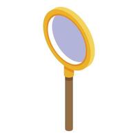 Inspector magnifier icon, isometric style vector