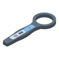 Hand metal detector icon, isometric style vector