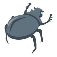 icono de insecto negro de Egipto, estilo isométrico vector