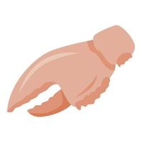 Lobster claw icon, isometric style vector