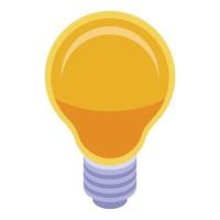 Light bulb icon, isometric style vector