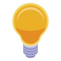 Light bulb icon, isometric style vector