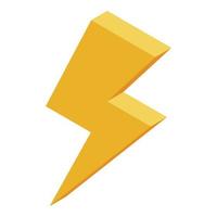 Lightning bolt icon, isometric style vector