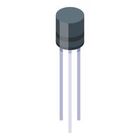 Cylinder transistor icon, isometric style vector