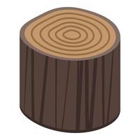 Cutted tree stump icon, isometric style vector