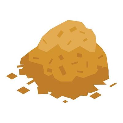 Pieces after tree cut icon, isometric style