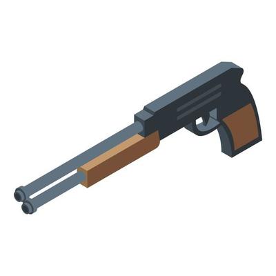 Shotgun icon, isometric style