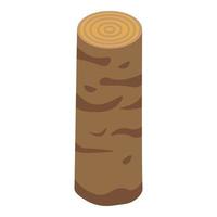 Park tree stump icon, isometric style vector