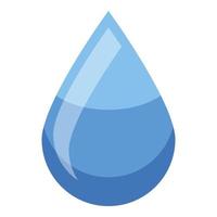 Eco water drop icon, isometric style vector