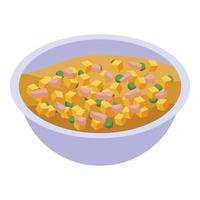 Olivier salad icon, isometric style vector
