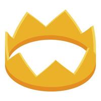 Vip gold crown icon, isometric style vector