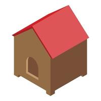 Dog house icon, isometric style vector