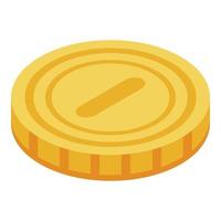 Realtor gold coin icon, isometric style vector