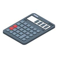 icono de calculadora de bienes raíces, estilo isométrico vector