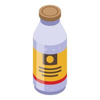 icono de jugo de botella de coco, estilo isométrico vector