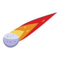 Space asteroid icon, isometric style vector