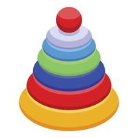 Kindergarten pyramide icon, isometric style vector
