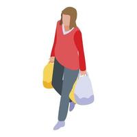 Shopping buyer icon, isometric style vector