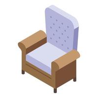 Modern armchair icon, isometric style vector