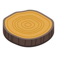 Slice tree stump icon, isometric style vector