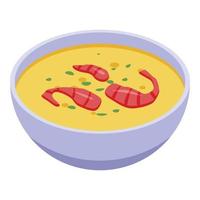 icono de sopa de langosta, estilo isométrico vector