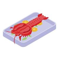 Lobster delicacy icon, isometric style vector