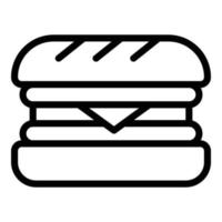 vector de contorno de icono de hamburguesa. pan de hamburguesa