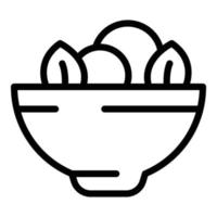vector de contorno de icono de ensalada francesa. menú